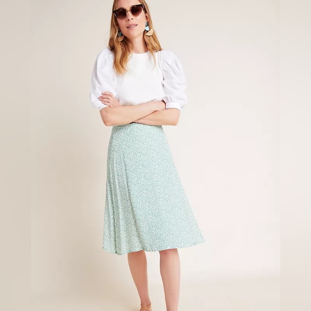 Anthropologie Faithful Racquel Midi Skirt